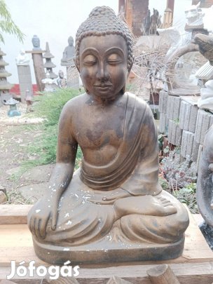 Antik olt Bronz ozott Buddha 50cm kő szobor Japán kert feng shui dísz
