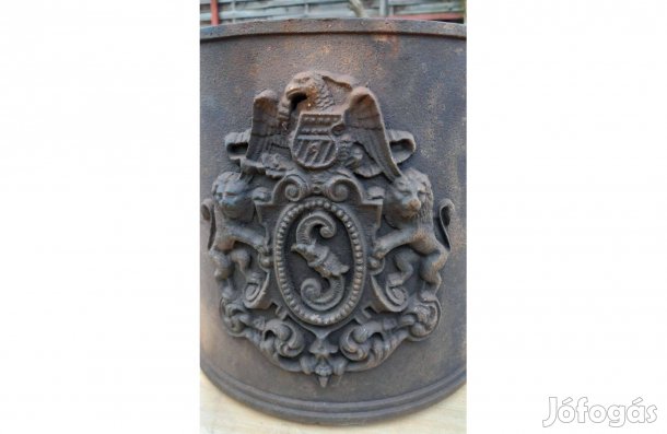 Antik oroszlános öntöttvas kályha elem ép