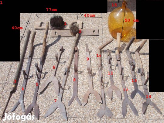 Antik paraszti szerszám hagyaték egy tételben