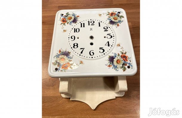 Antik parasztóra fali óra porcelán előlapja óra szekrénnyel