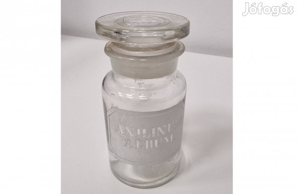 Antik patika üveg "Anilinum Album." felirattal a kartuson eladó