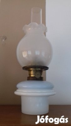 Antik petróleum lámpa dupla burával restaurálva
