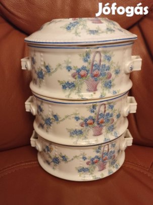 Antik porcelán Ételhordó kosár mintás!