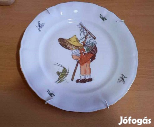 Antik porcelán bájos mesefigurás Bavaria tányér