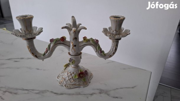 Antik porcelán gyertyatartó