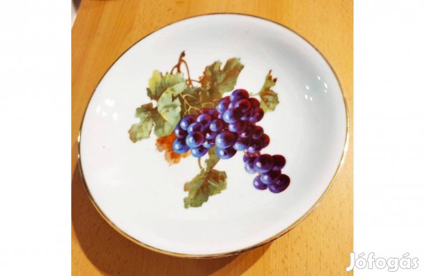 Antik porcelán talpas gyümölcsös tál