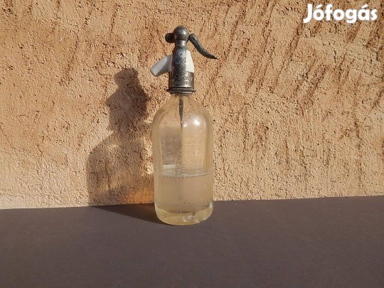 Antik porcelánfejes szódásüveg