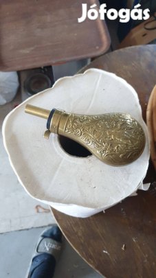 Antik puska fegyver lőportartó ,
