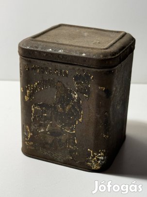Antik régi, retró teás kávés doboz, vélhetően orosz/szovjet