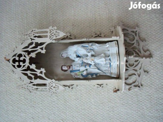 Antik régi kegytárgy porcelán szobor