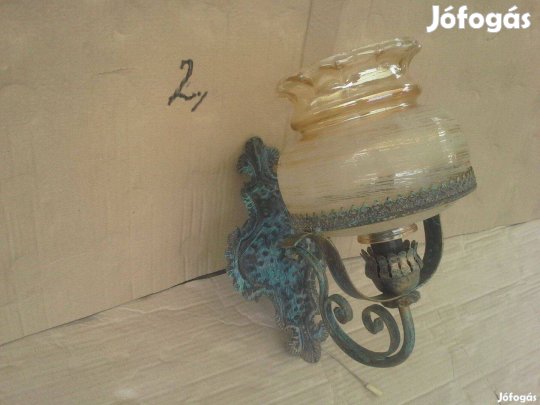 Antik régi kovácsolt kézműves falikar lámpa falilámpa felhúzó kapcsoló