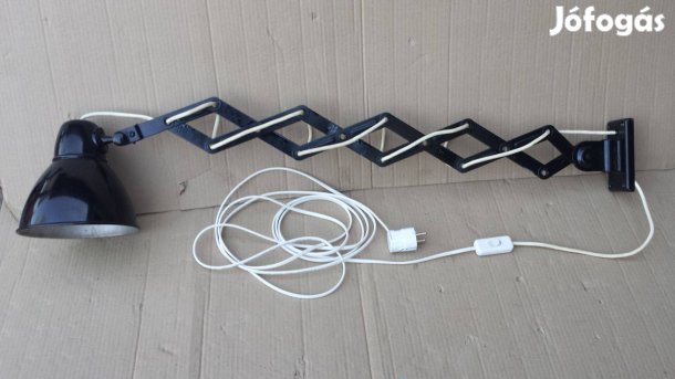 Antik régi ollós harmonika lámpa géplámpa műhely műhelylámpa felújítva