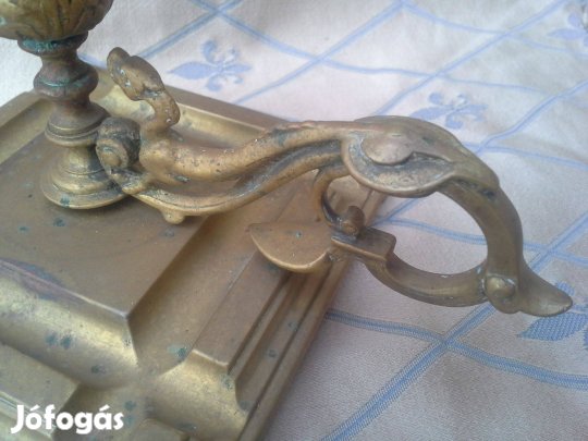 Antik régi ritka sárkány réz sétáló asztali gyertyatartó gyertya tartó