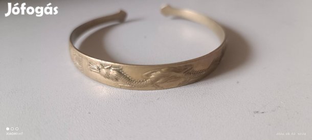 Antik repülő sárkány sárgaréz mandzsetta karkötő ritkaság. Utánvét 