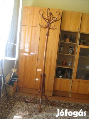 Antik restaurált Thonett álló fa fogas több mint 100 éves