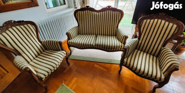 Antik restaurált ülőgarnitúra fotel régiség hibátlan kanapé