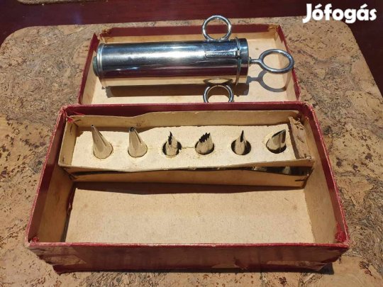 Antik retro tortadiszítő süteménynyomó hogyishívják dobozában 18cm