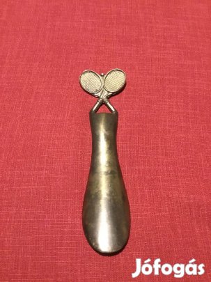 Antik réz cipőkanál teniszütővel