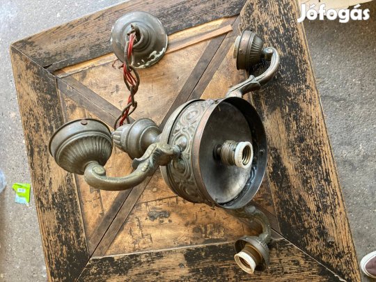 Antik réz csillár (3-karos, 3-ágú)