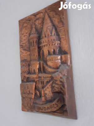 Antik réz fali kép Halászbástya Mátyás templom