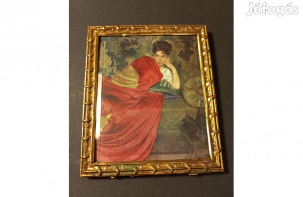 Antik réz keret csiszolt üveglappal fényképtartó BP XI