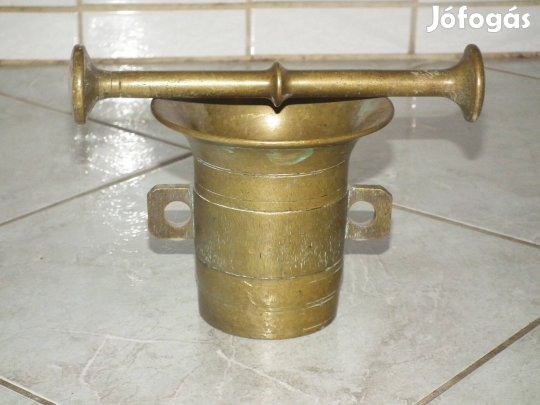 Antik rézmozsár réz mozsár törővel nr.8