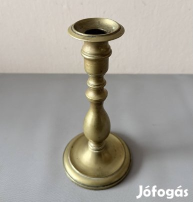 Antik sárgaréz gyertyatartó 1890-1910 között / 20,5 cm
