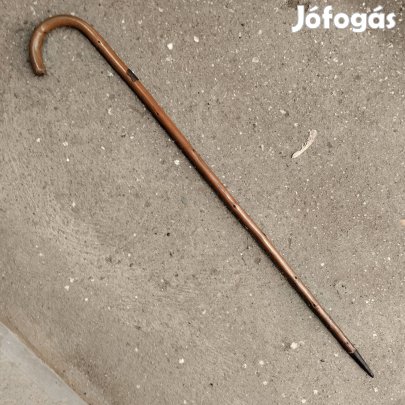 Antik sétabot, görbebot, sétapálca, túrabot, túrajelvénnyel együtt