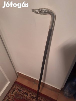 Antik sétapálca , ezüstnyelű bot
