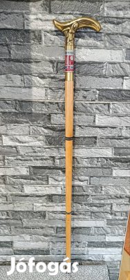 Antik stílusú sárgaréz sétabot - Nőalakos markolat, titkos tárolóval 