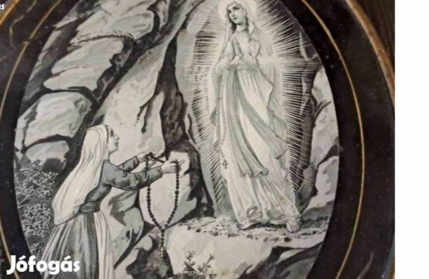 Antik szentkép üveg mögött