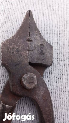Antik szerszám fogó sok jelzéssel No4 16 stb 22 cm 100 éves