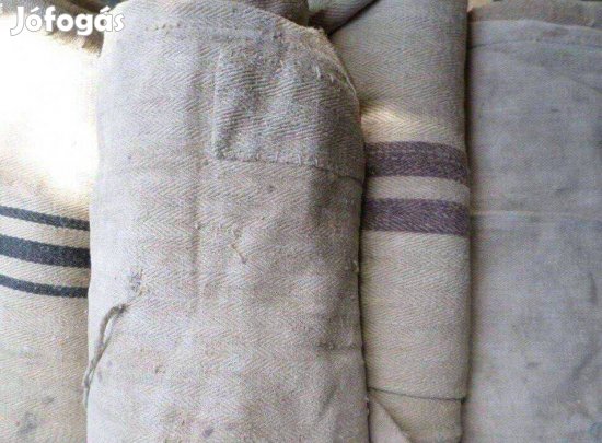 Antik textíl zsák parasztzsák lenvászon