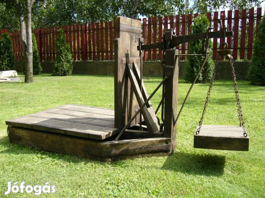 Antik tizedes fa mázsa Súlykészlettel kitűnő állapotban