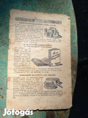 Antik több mint 100 éves süteményes receptfüzet