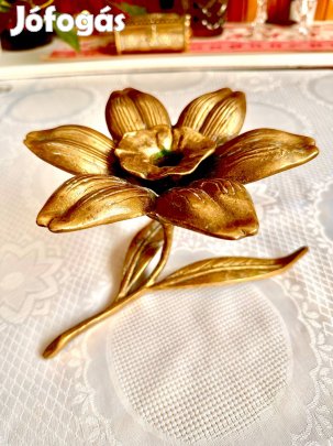 Antik tömör bronz gyertyatartó