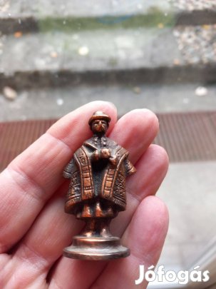 Antik tömör réz pecsétnyomó juhász figura kézműves Iparművész
