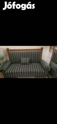 Antik ülőkanapé plüss, acélrugós.