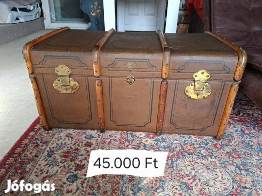 Antik utazó láda/bőrönd 