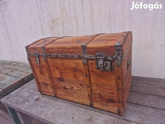 Antik utazó láda népi régiség antik hajó láda régi utazóláda 