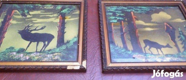 Antik vadász kép 2 db egyben