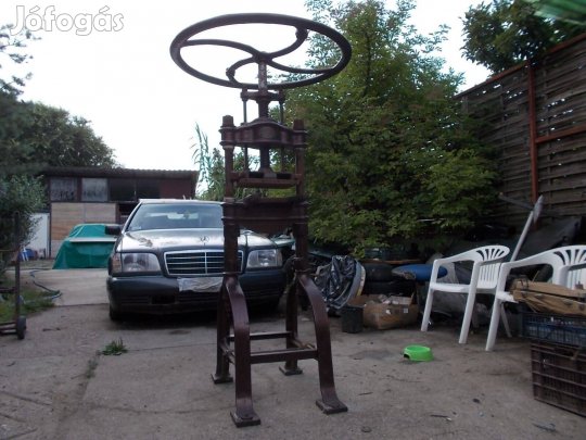 Antik vas könyvprés Jeanrenaud & co Wien 2 méter 300 kg Csere