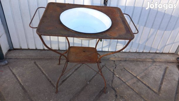 Antik vas mosdó állvány lavor tartó lavorral debreceni szállítás