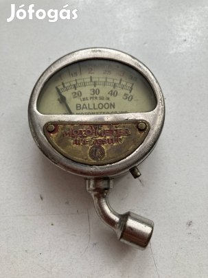 Antik veterán Motometer guminyomás mérőóra nyomás műszer autó amerikai