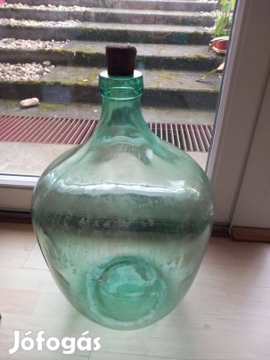 Antik világos zöld nagy üveg 20 l-es