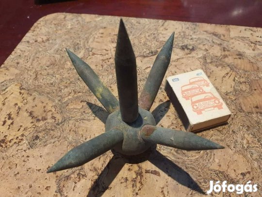 Antik vintage réz buzogány villámhárító nagyonveszélyes súlyos