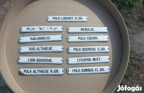 Antik zománctábla ,gyógyszertári tábla