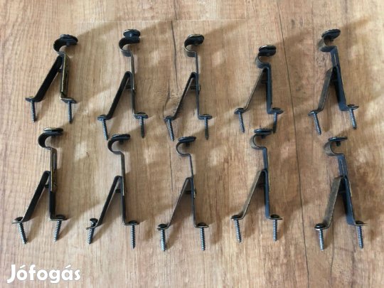 Antikolt fém karnis rúdtartó 10db