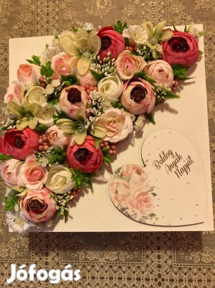 Anyák napi virág mix fa dobozon