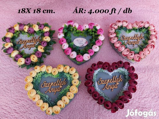 Anyák napjára. Szív alakú dekoráció